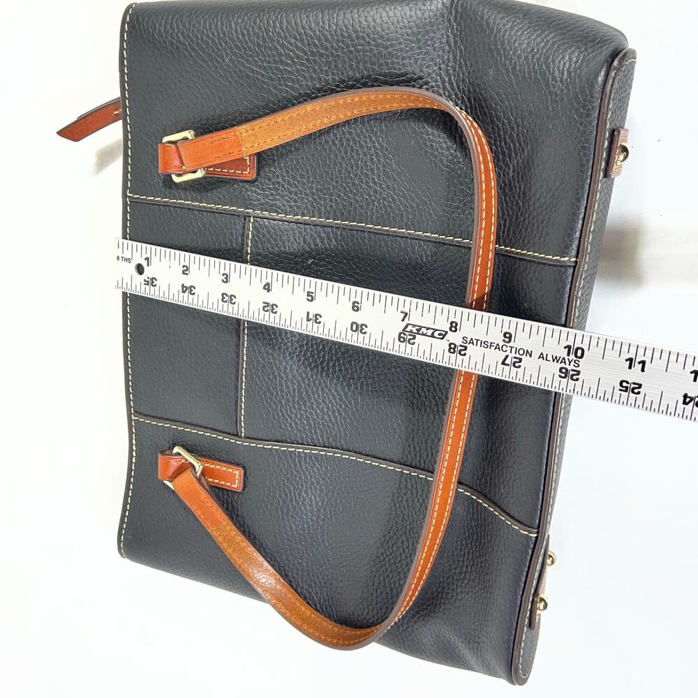 Dooney & Bourke Lexington Shopper Tote Tan Black Pebbled Leather Gold Hardware - Picture 15 of 16
